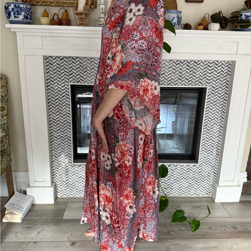 Johnny Was Multicolor Floral Long Sleeve Dress - Picture 4 of 6